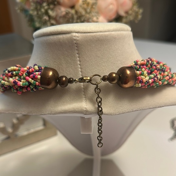 Francesca's Collections Red and Pink Multi-Strand Necklace - Picture 2 of 2